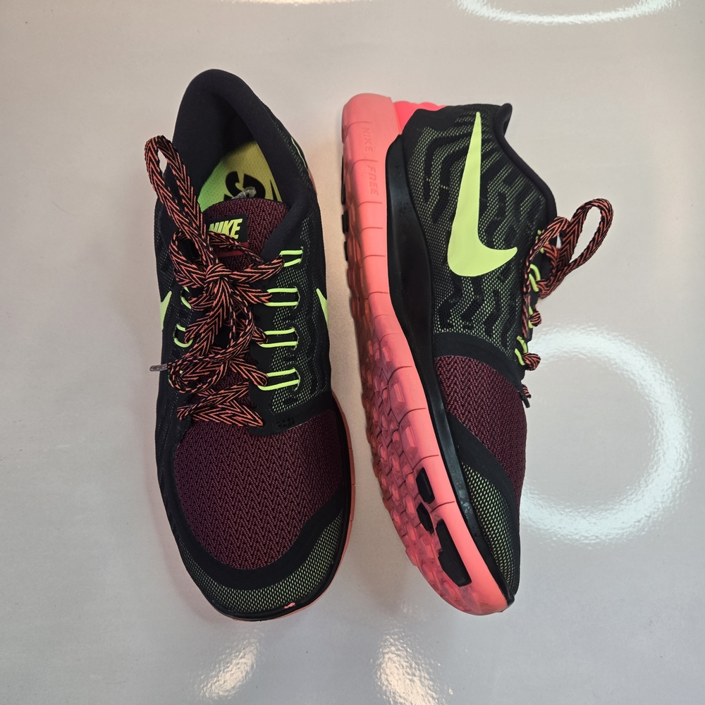 Men's Nike Pink Neon Running Free 5.0 Barefoot Athletic Sneakers 6.5 24.5cm